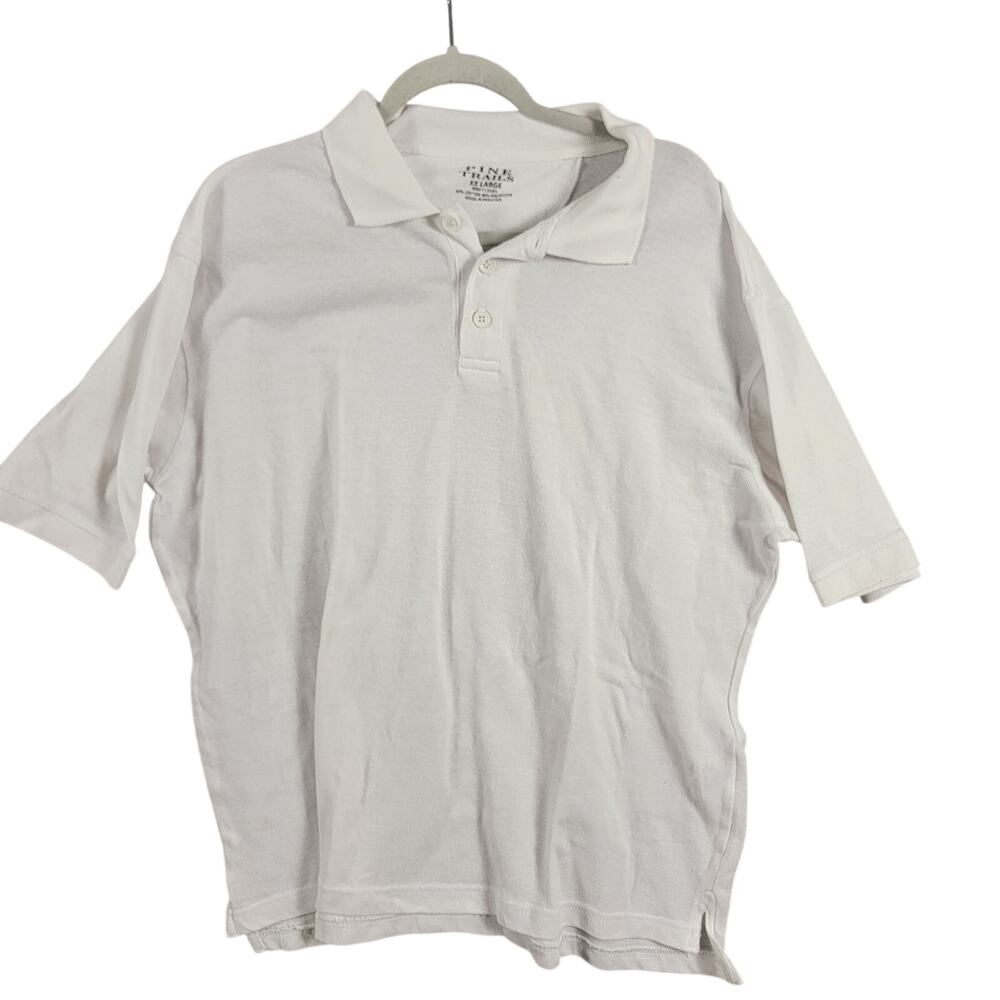 Pine Trails Mens Pique Polo Shirt White Cotton Blend Short Sleeve 2XL Preowned
